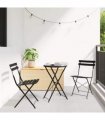 vidaXL Garden Folding Chair 2 pcs Anthracite 42 x 46 x 82cm Metal