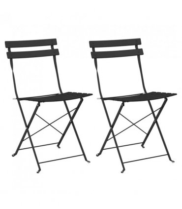 vidaXL Garden Folding Chair 2 pcs Anthracite 42 x 46 x 82cm Metal