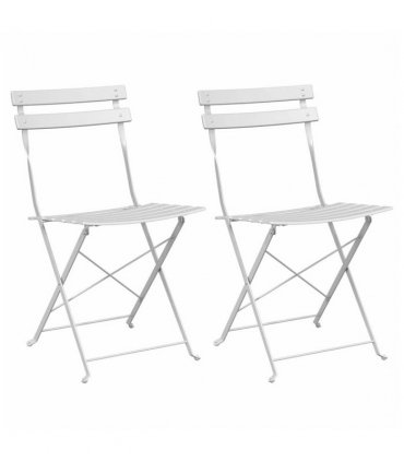 vidaXL Garden Folding Chair Folding 2 pcs White 42 x 46 x 82cm Metal