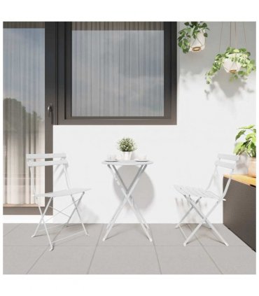 vidaXL Garden Folding Chair Folding 2 pcs White 42 x 46 x 82cm Metal