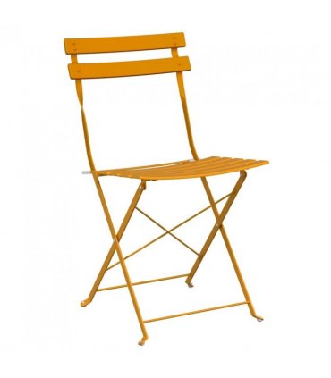 vidaXL Garden Folding Chair Folding 2 pcs Mustard 42 x 46 x 82cm Metal