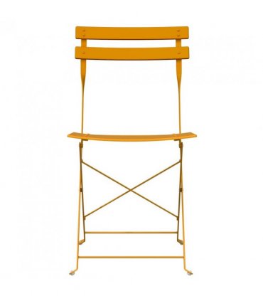 vidaXL Garden Folding Chair Folding 2 pcs Mustard 42 x 46 x 82cm Metal