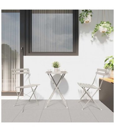 vidaXL Garden Folding Chair Folding 2 pcs Beige 42 x 46 x 82cm Metal