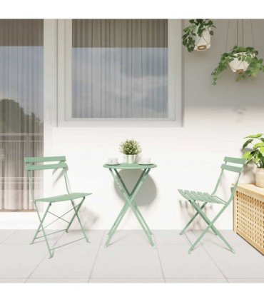 vidaXL Garden Folding Chair 2 pcs Light Mint 42 x 46 x 82cm Metal