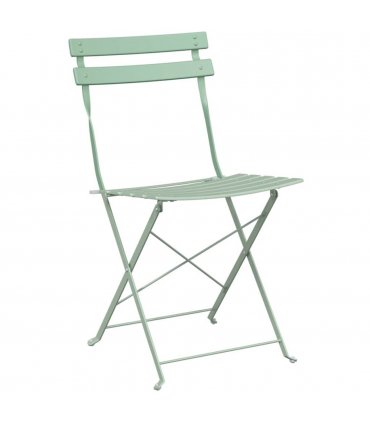 vidaXL Garden Folding Chair 2 pcs Light Mint 42 x 46 x 82cm Metal