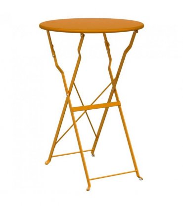 vidaXL Bistro Table Folding Mustard Ø 50 x 71 cm Powder-coated Steel
