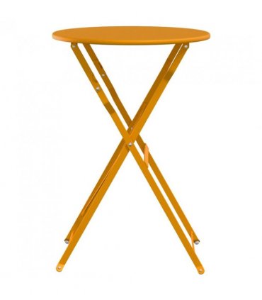 vidaXL Bistro Table Folding Mustard Ø 50 x 71 cm Powder-coated Steel