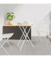 vidaXL Bistro Table Folding White Ø 50 x 71 cm Powder-coated Steel