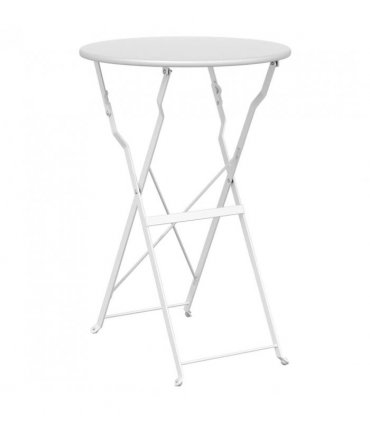 vidaXL Bistro Table Folding White Ø 50 x 71 cm Powder-coated Steel