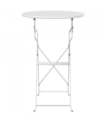 vidaXL Bistro Table Folding White Ø 50 x 71 cm Powder-coated Steel