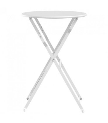 vidaXL Bistro Table Folding White Ø 50 x 71 cm Powder-coated Steel