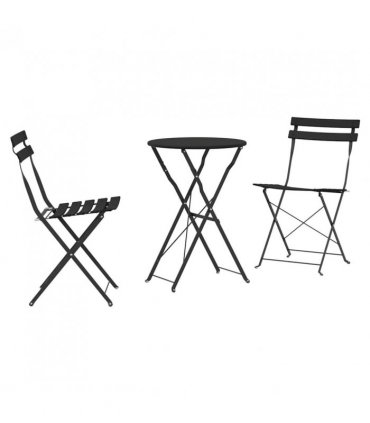vidaXL Folding Bistro Set 3 pcs Anthracite Steel