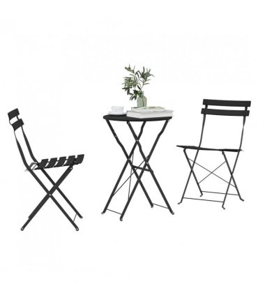 vidaXL Folding Bistro Set 3 pcs Anthracite Steel