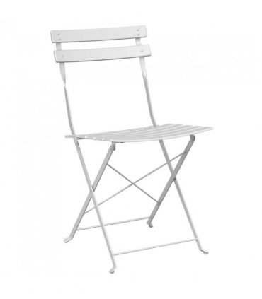 vidaXL Folding Bistro Set 3 pcs White Steel