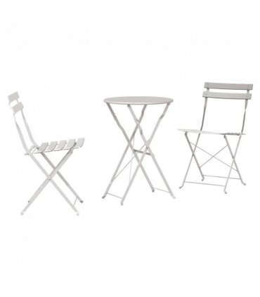 vidaXL Folding Bistro Set 3 pcs Beige Steel