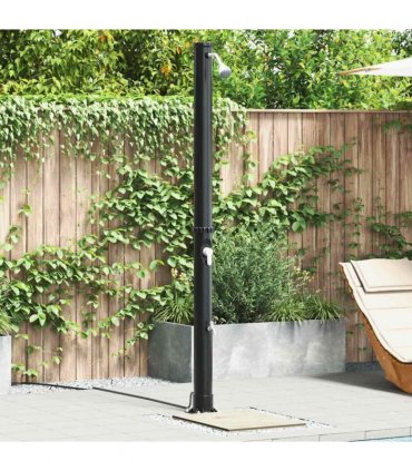 vidaXL Outdoor Solar shower Black 217 cm PVC and Aluminium — Model: 7 cm top shower with faucet