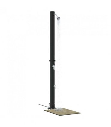 vidaXL Outdoor Solar shower Black 217 cm PVC and Aluminium — Model: 7 cm top shower with faucet
