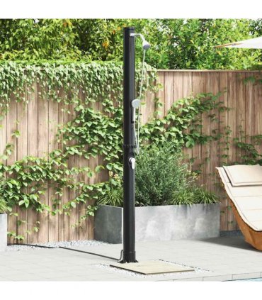 vidaXL Outdoor Solar shower Black 217 cm PVC and Aluminium — Model: 7 cm top shower with handheld head