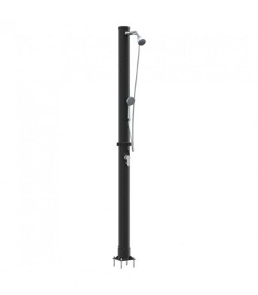 vidaXL Outdoor Solar shower Black 217 cm PVC and Aluminium — Model: 7 cm top shower with handheld head