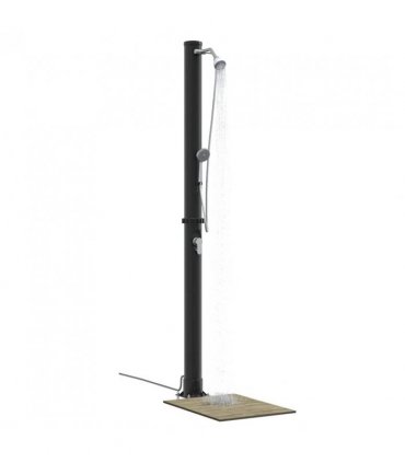 vidaXL Outdoor Solar shower Black 217 cm PVC and Aluminium — Model: 7 cm top shower with handheld head