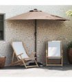 vidaXL Garden Parasol Taupe 294 x 150 x 224 cm Polyester and Steel