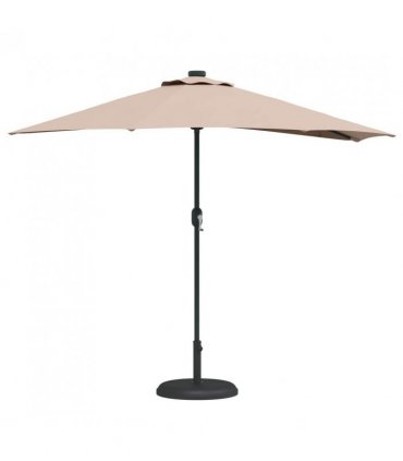 vidaXL Garden Parasol Taupe 294 x 150 x 224 cm Polyester and Steel