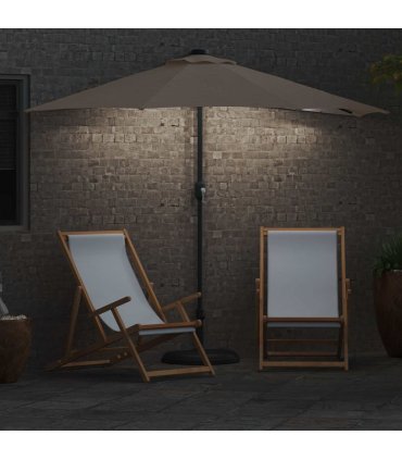 vidaXL Garden Parasol Taupe 294 x 150 x 224 cm Polyester and Steel