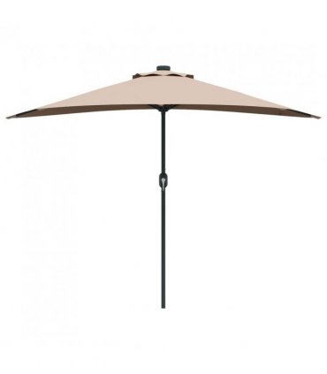 vidaXL Garden Parasol Taupe 294 x 150 x 224 cm Polyester and Steel