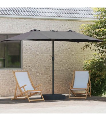 vidaXL Garden Parasol Anthracite 385 x 209 x 244 cm Polyester