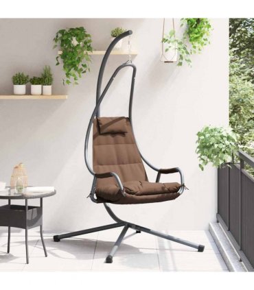 vidaXL Hanging Egg Chair Folding Coffee 94 x 107 x 196.5 cm Steel