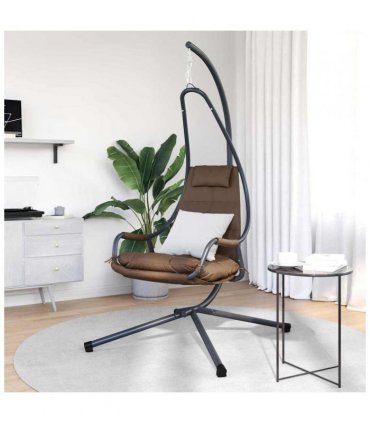 vidaXL Hanging Egg Chair Folding Coffee 94 x 107 x 196.5 cm Steel