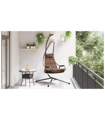 vidaXL Hanging Egg Chair Folding Coffee 94 x 107 x 196.5 cm Steel