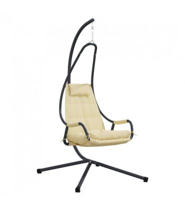 vidaXL Hanging Egg Chair Folding Beige 94 x 107 x 196.5 cm Steel