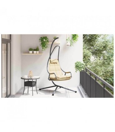 vidaXL Hanging Egg Chair Folding Beige 94 x 107 x 196.5 cm Steel