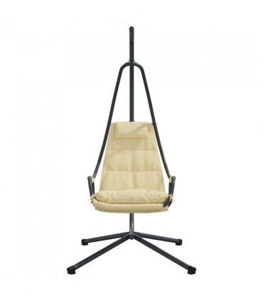 vidaXL Hanging Egg Chair Folding Beige 94 x 107 x 196.5 cm Steel
