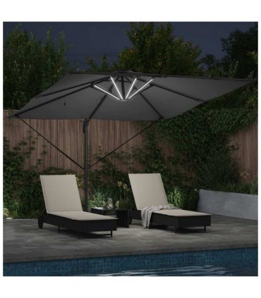 vidaXL Umbrella Antraciet 286 x 284 x 270 cm Aluminium and Polyester — Colour: Anthracite
