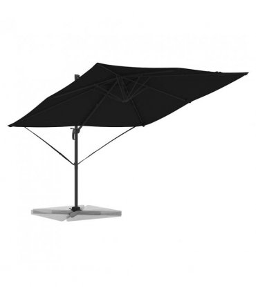 vidaXL Roma Parasol Black 286 x 284 x 265 cm Aluminium and Polyester