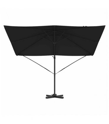 vidaXL Roma Parasol Black 286 x 284 x 265 cm Aluminium and Polyester