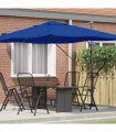 vidaXL Umbrella 351 x 250 x 260 cm Polyester and Aluminium Azurblau — Colour: Azure blue