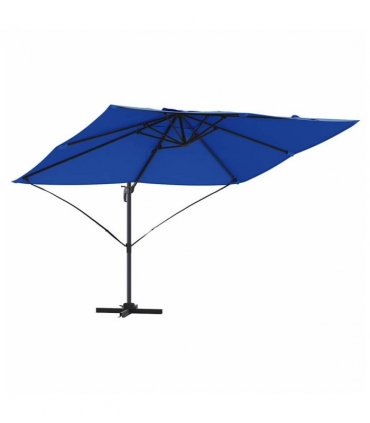 vidaXL Umbrella 351 x 250 x 260 cm Polyester and Aluminium Azurblau — Colour: Azure blue