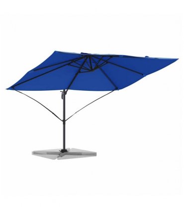 vidaXL Umbrella 351 x 250 x 260 cm Polyester and Aluminium Azurblau — Colour: Azure blue