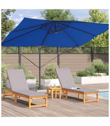 vidaXL Umbrella 351 x 250 x 260 cm Polyester and Aluminium Azurblau — Colour: Azure blue