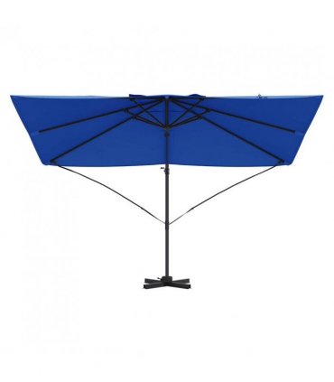 vidaXL Umbrella 351 x 250 x 260 cm Polyester and Aluminium Azurblau — Colour: Azure blue