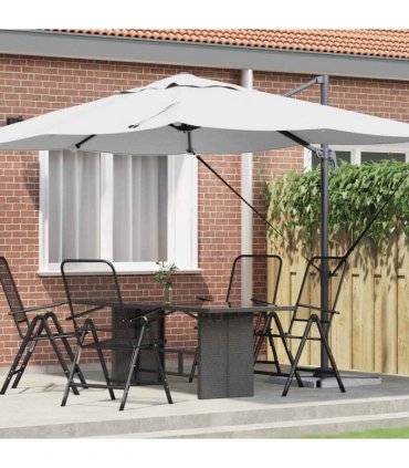 vidaXL Umbrella Sand 351 x 250 x 260 cm Polyester and Aluminium