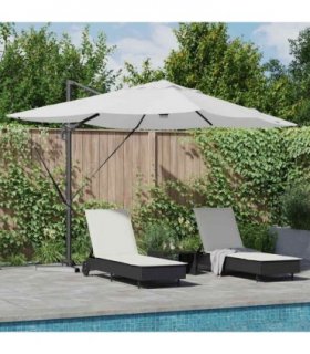 vidaXL Umbrella Sand 351 x 250 x 253 cm Polyester and Aluminium