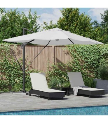 vidaXL Umbrella Sand 351 x 250 x 253 cm Polyester and Aluminium