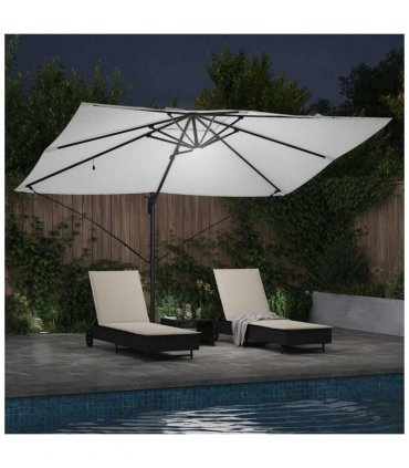 vidaXL Umbrella Sand 351 x 250 x 253 cm Polyester and Aluminium