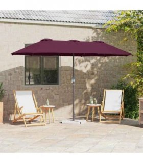 vidaXL Garden Parasol Bordeaux Red 370 x 197 x 239 cm