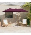 vidaXL Garden Parasol Bordeaux Red 370 x 197 x 239 cm