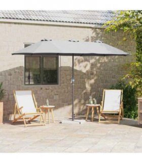 vidaXL Garden Parasol Sand 370 x 197 x 239 cm Polyester and Aluminium